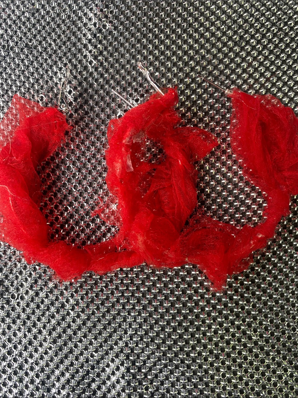 Red Fabric Hoop Earrings - Women Accessories Hair Accessories